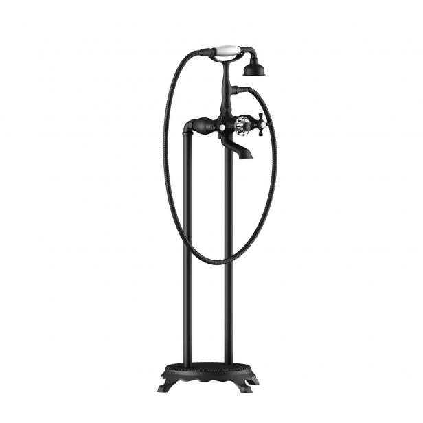Фото Смеситель напольный для ванны с душем Timo Nelson (1900/03Y-CR) черный