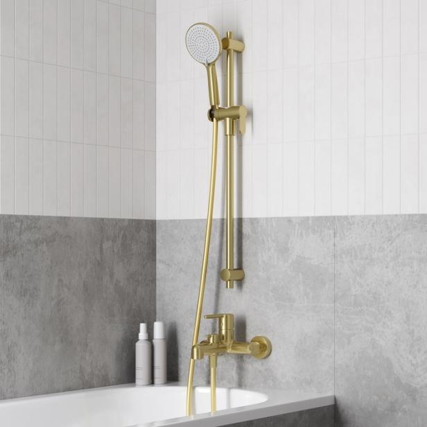 Фото Смеситель для ванны, золотой матовый, Aiger, IDDIS (AIGMG00i02WA)