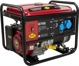 Генератор бензиновый DDE G750 (917-453)  1ф 7,0/7,5 кВт бак 25 л 85 кг дв-ль 15 л.с